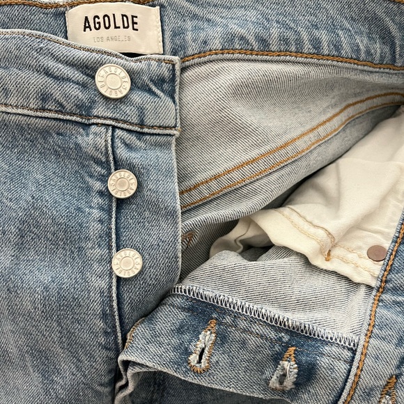 AGOLDE Riley High Rise Straight Crop Ankle Button Fly Size 30 - Picture 6 of 12